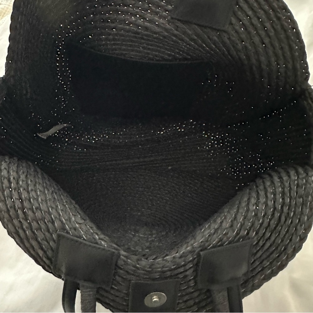 Black Circular Straw Bag - Picture 4 of 7